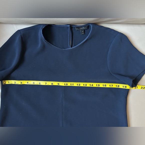 J.Crew Navy blue matte crepe tee with button hole back closure - Picture 3 of 12